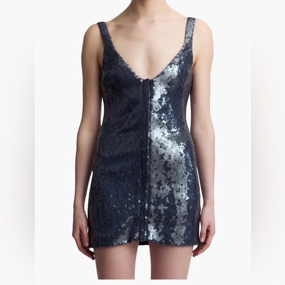 16 Arlington Midnight Blue Sequin mini dress - Picture 3 of 10